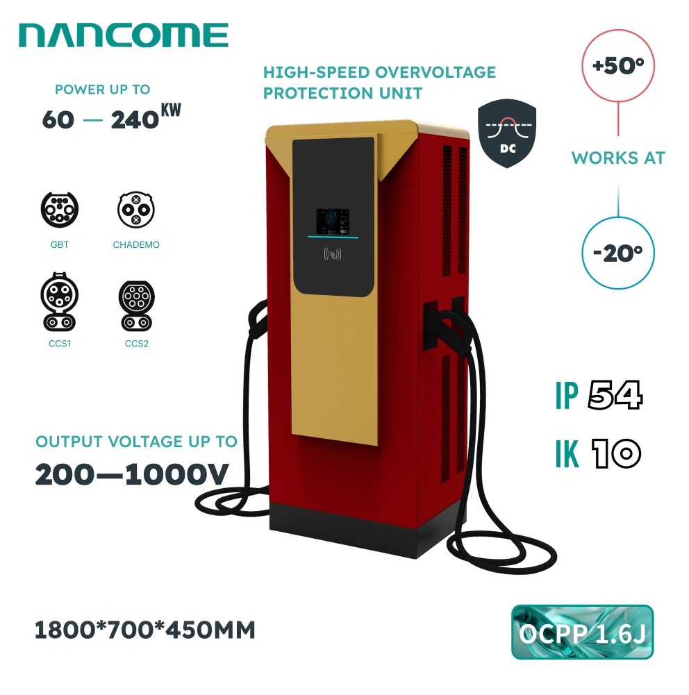 60kw /120kw/180kw CCS2+Gbt DC Fast EV Charger Station for EV Car